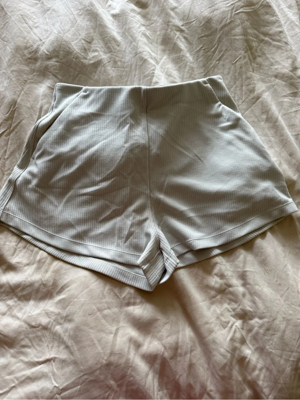 Lululemon Ribbed High-Rise Soft Shorts in Off White